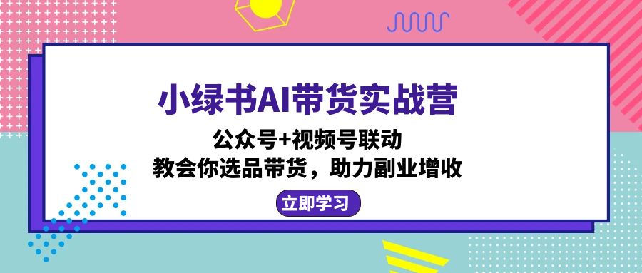 小绿书AI带货实战营：公众号+视频号联动，教会你选品带货，助力副业增收-博格网创