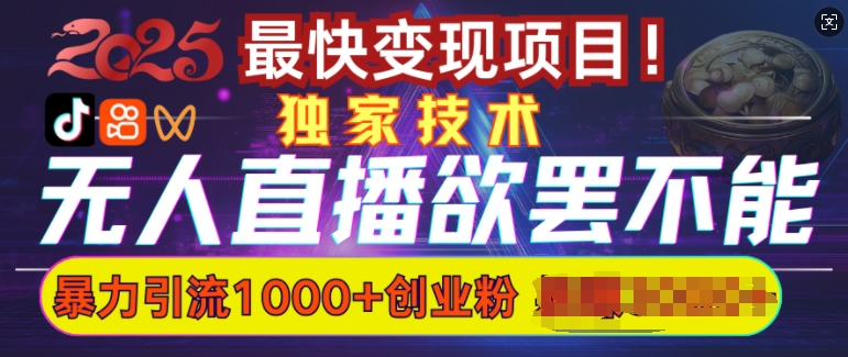 欲罢不能的无人直播引流，超暴力日引流1000+高质量精准创业粉-博格网创