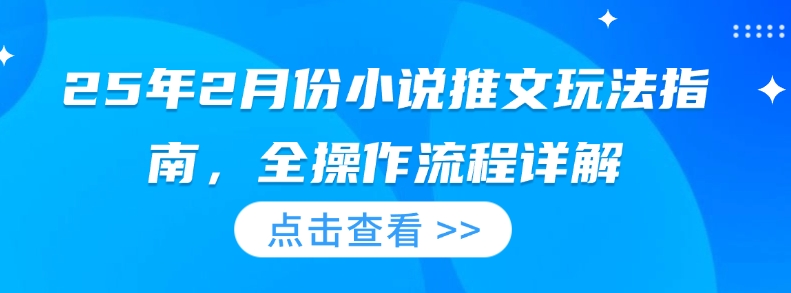 25年2月份小说推文玩法指南，全操作流程详解-博格网创