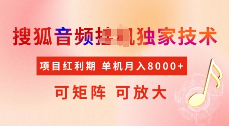 全网首发搜狐音频挂JI独家技术，项目红利期，可矩阵可放大，稳定月入8k【揭秘】-博格网创