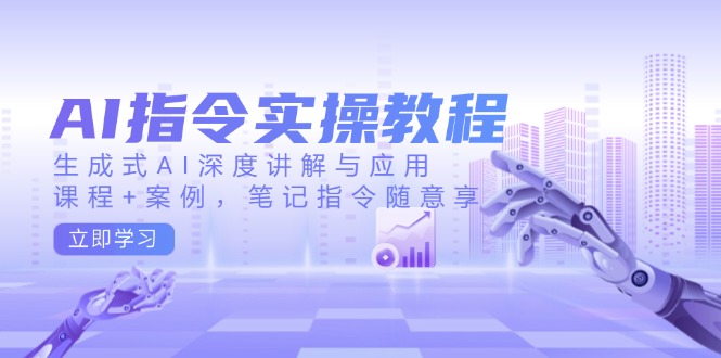 AI指令实操教程，生成式AI深度讲解与应用，课程+案例，笔记指令随意享-博格网创