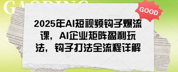 2025年AI短视频钩子爆流课，AI企业矩阵盈利玩法，钩子打法全流程详解-博格网创