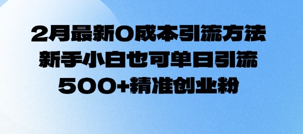 2月最新0成本引流方法，新手小白也可单日引流500+精准创业粉-博格网创