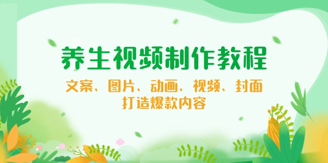 养生视频制作教程，文案、图片、动画、视频、封面，打造爆款内容-博格网创