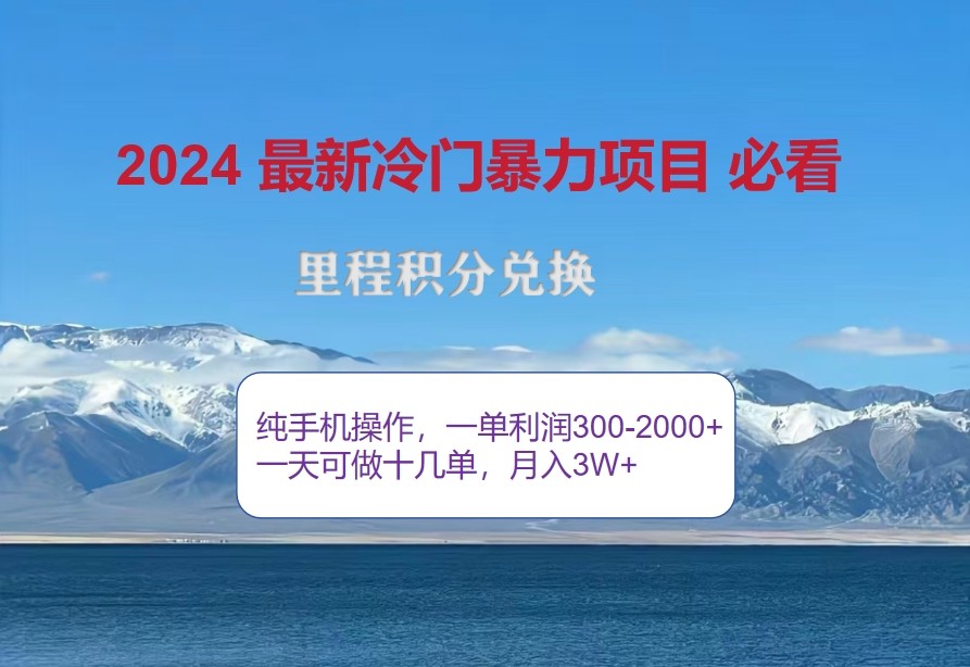 2024惊爆冷门暴利，里程积分最新玩法，高爆发期，一单300+—2000+-博格网创