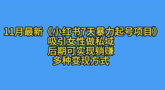 K总部落11月最新小红书7天暴力起号项目，吸引女性做私域【揭秘】-博格网创