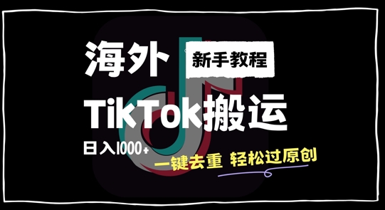 2024最新海外TikTok搬运玩法，一键去重轻松过原创，新手无经验也能日入1k【揭秘】-博格网创