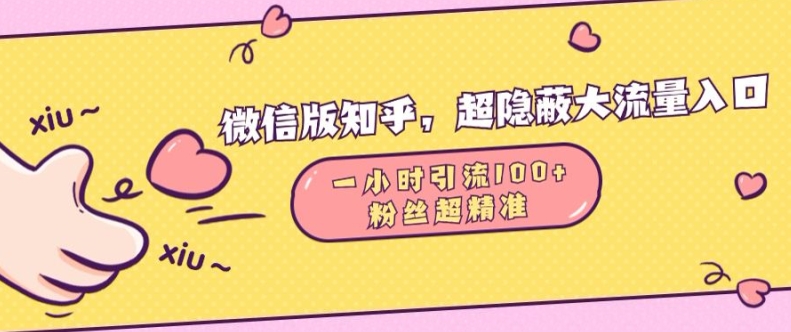 微信版知乎，超隐蔽流量入口1小时引流100人，粉丝质量超高【揭秘】-博格网创